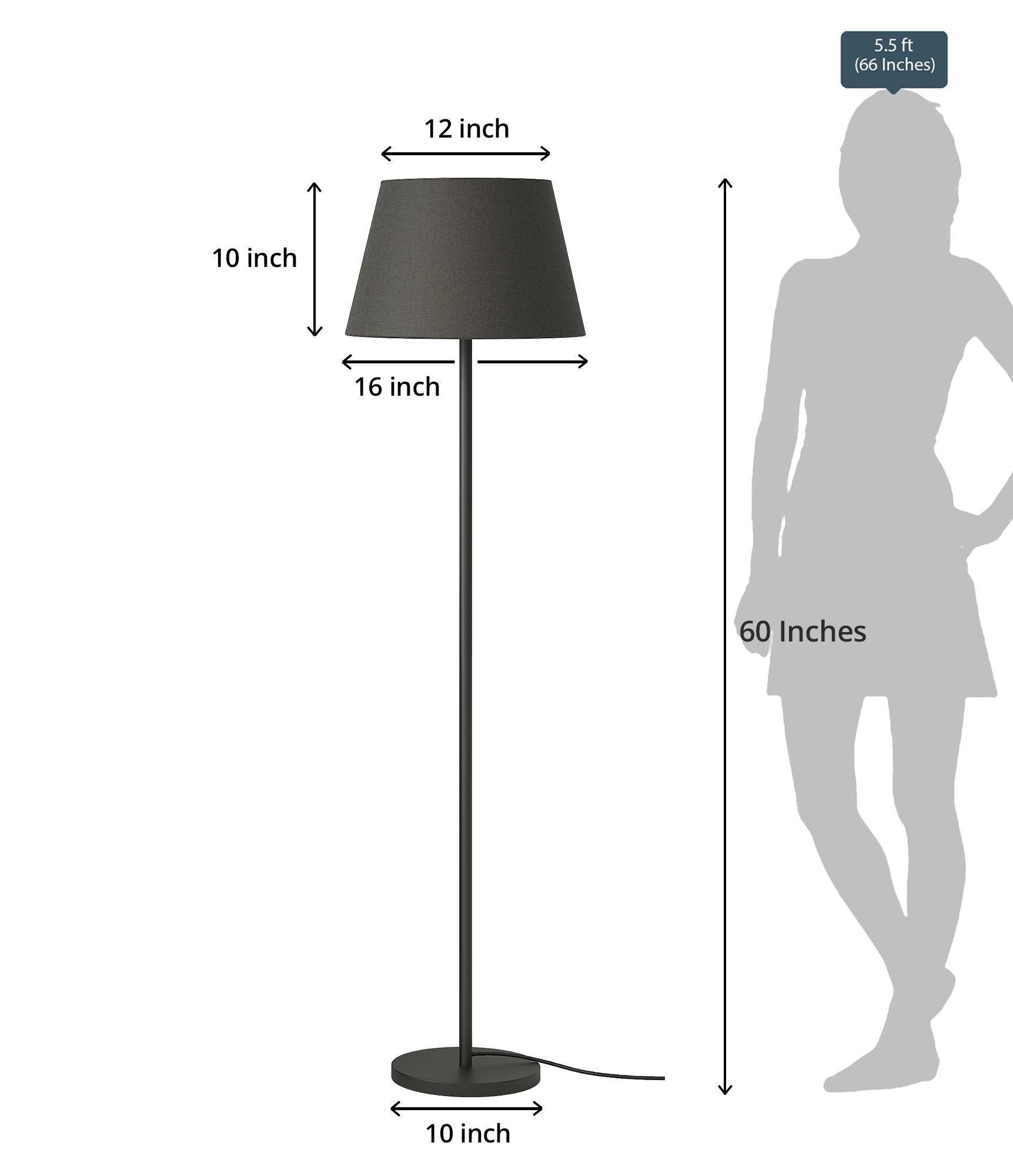 Modern & Sleek Standing Lamp With Black Lampshade | Floor Lamp