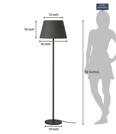 Modern & Sleek Standing Lamp With Black Lampshade | Floor Lamp