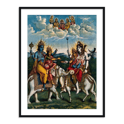 Divine Hindu Gods Wall Painting | Traditional Religious Wall Art