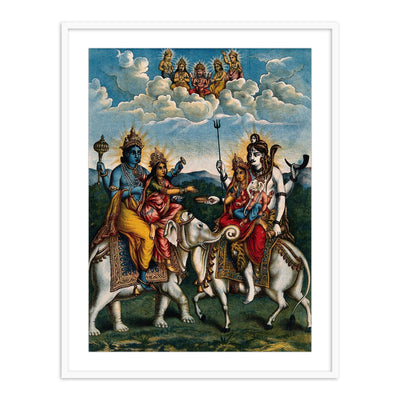 Divine Hindu Gods Wall Painting | Traditional Religious Wall Art