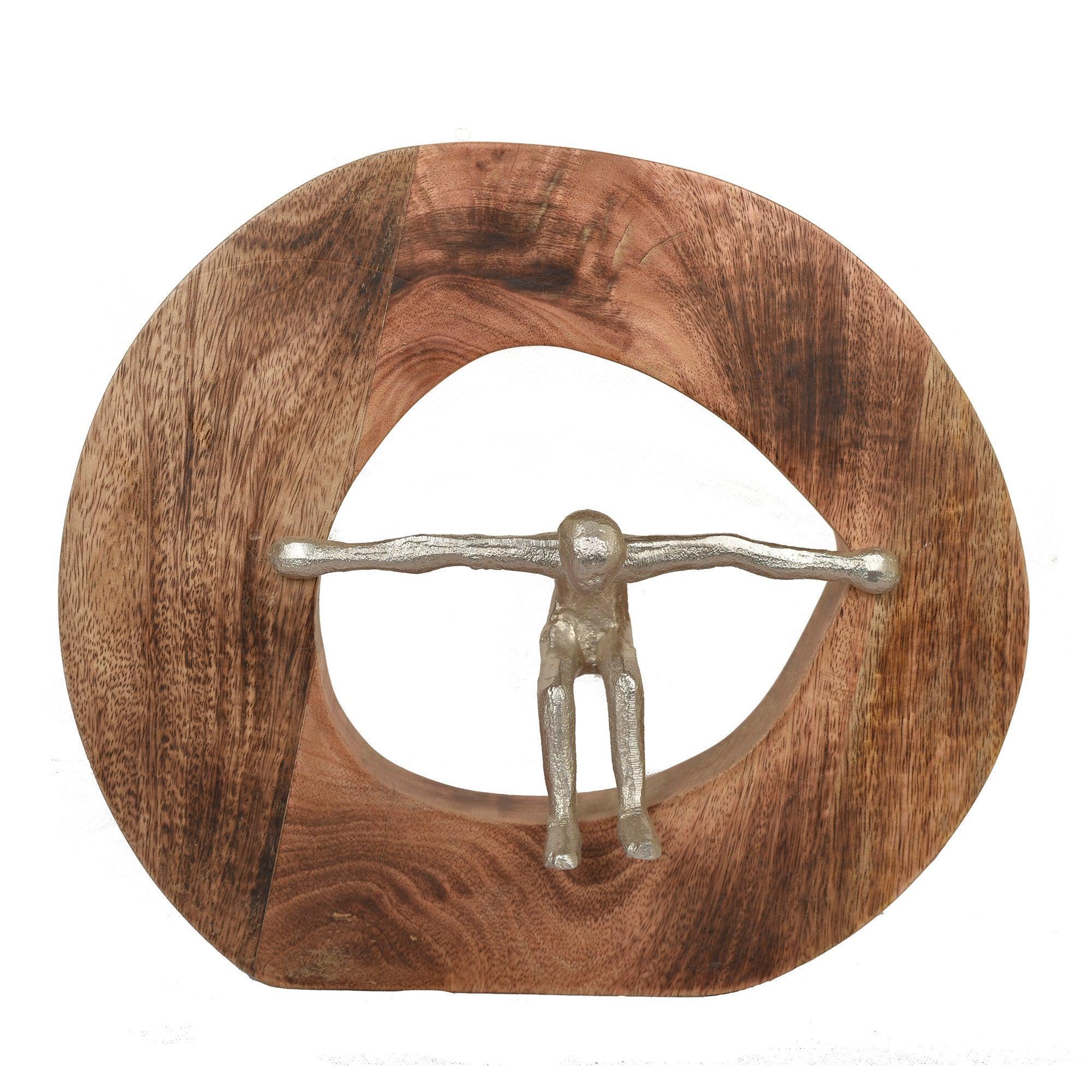The People Man Stretching Boundry Sculpture Showpiece Artifact For Living Room Decor