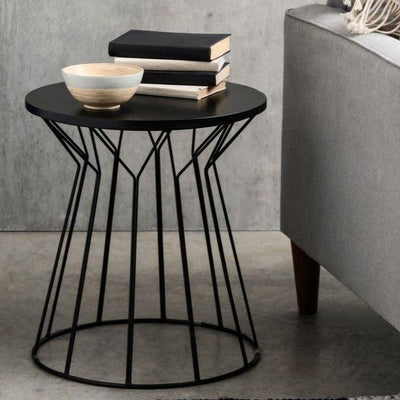 Aria Black Curved Side Table | Tea Table for Home Decor