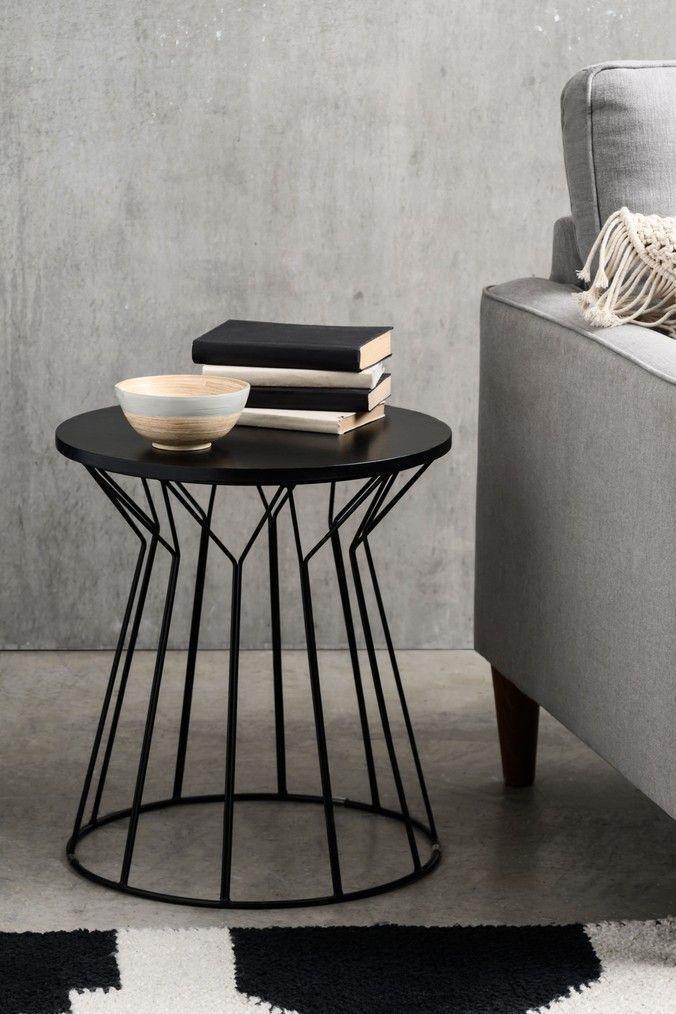 Aria Black Curved Side Table | Tea Table for Home Decor