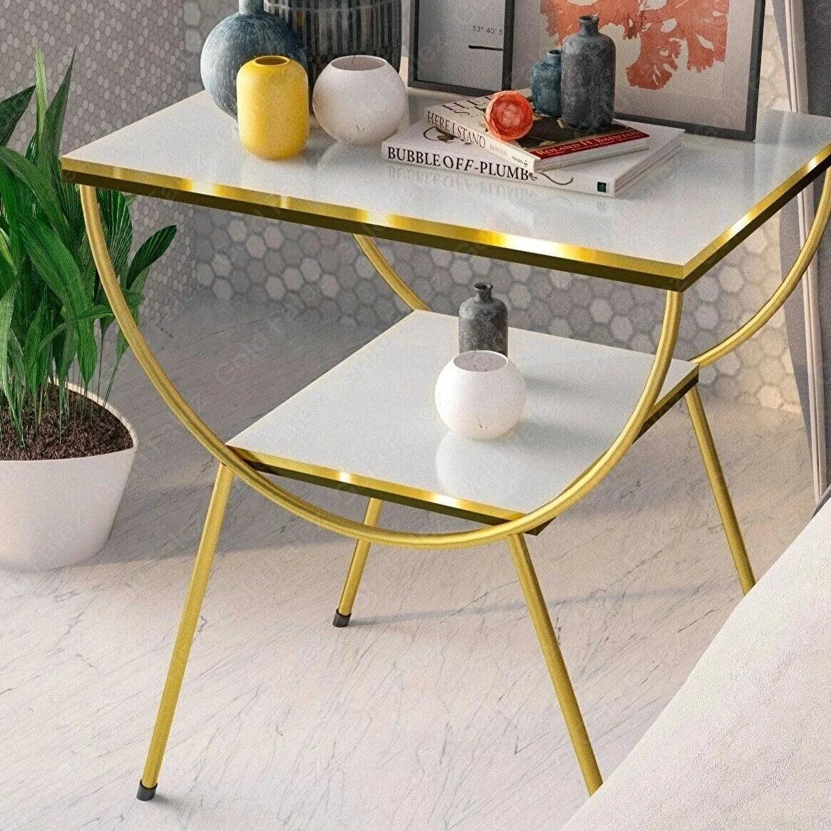 Gold Nightstand Side Table | Breakfast Table For Home Decor