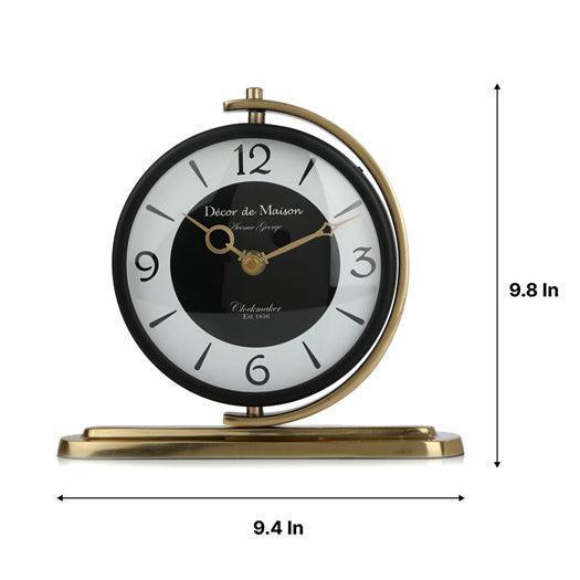Aleksi Round Decorative Aluminium Table Clock For Home & Office Desk