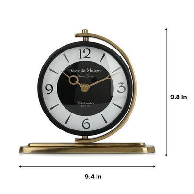 Aleksi Round Decorative Aluminium Table Clock For Home & Office Desk