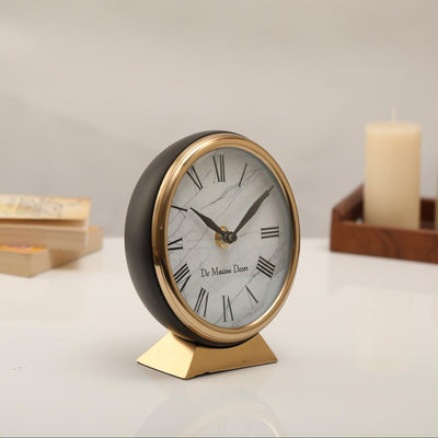 Aluminium Decorative Roman Round Clock For Office Desk & Table Decor