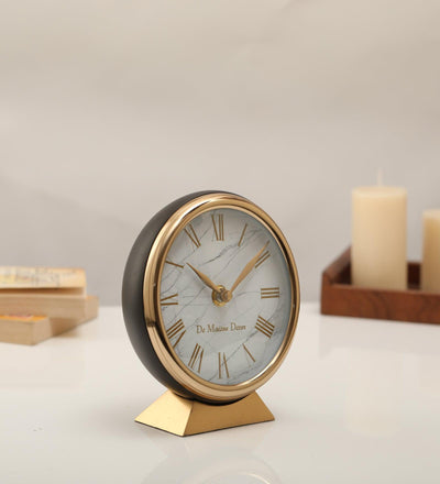 Aluminium Decorative Roman Round Clock For Office Desk & Table Decor