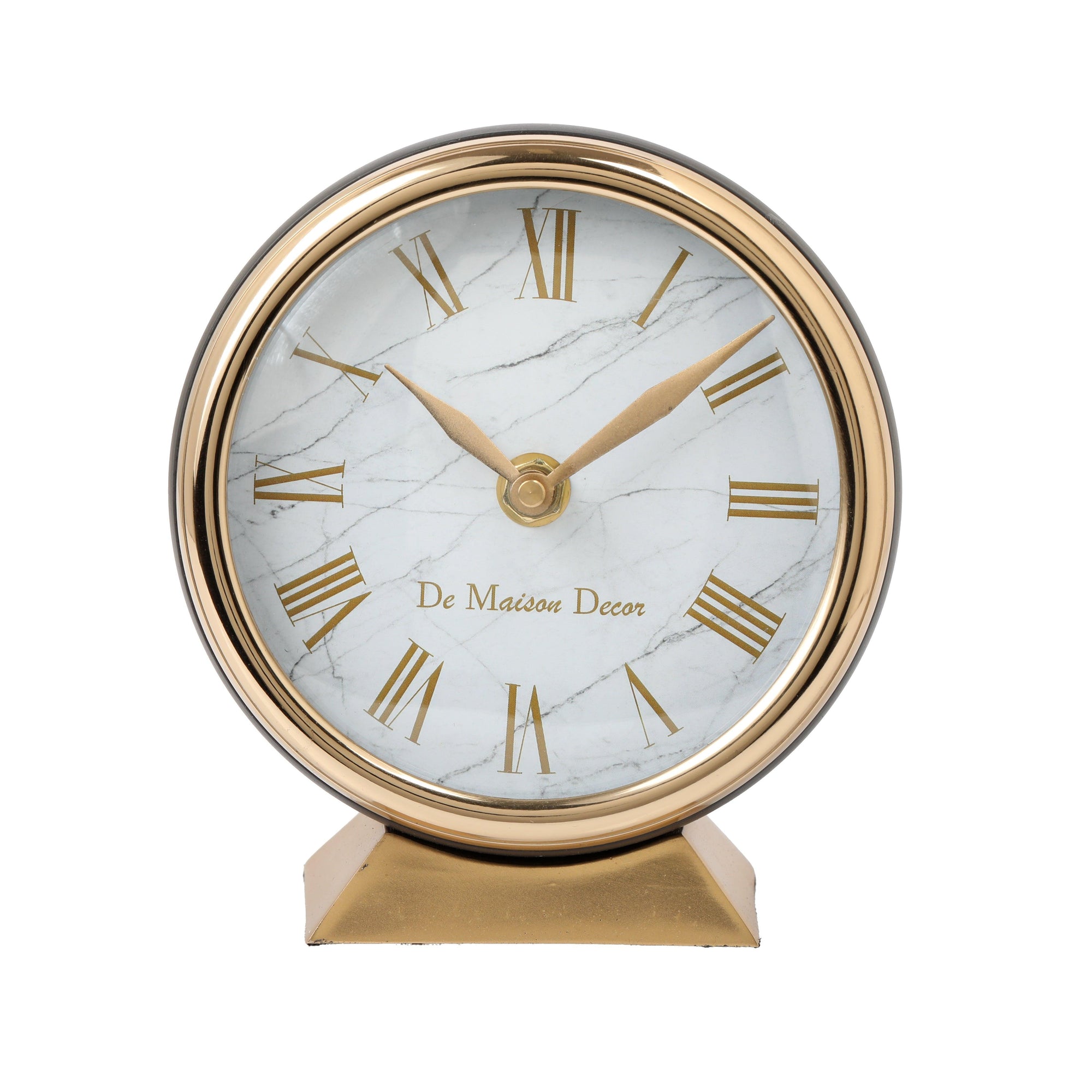 Aluminium Decorative Roman Round Clock For Office Desk & Table Decor