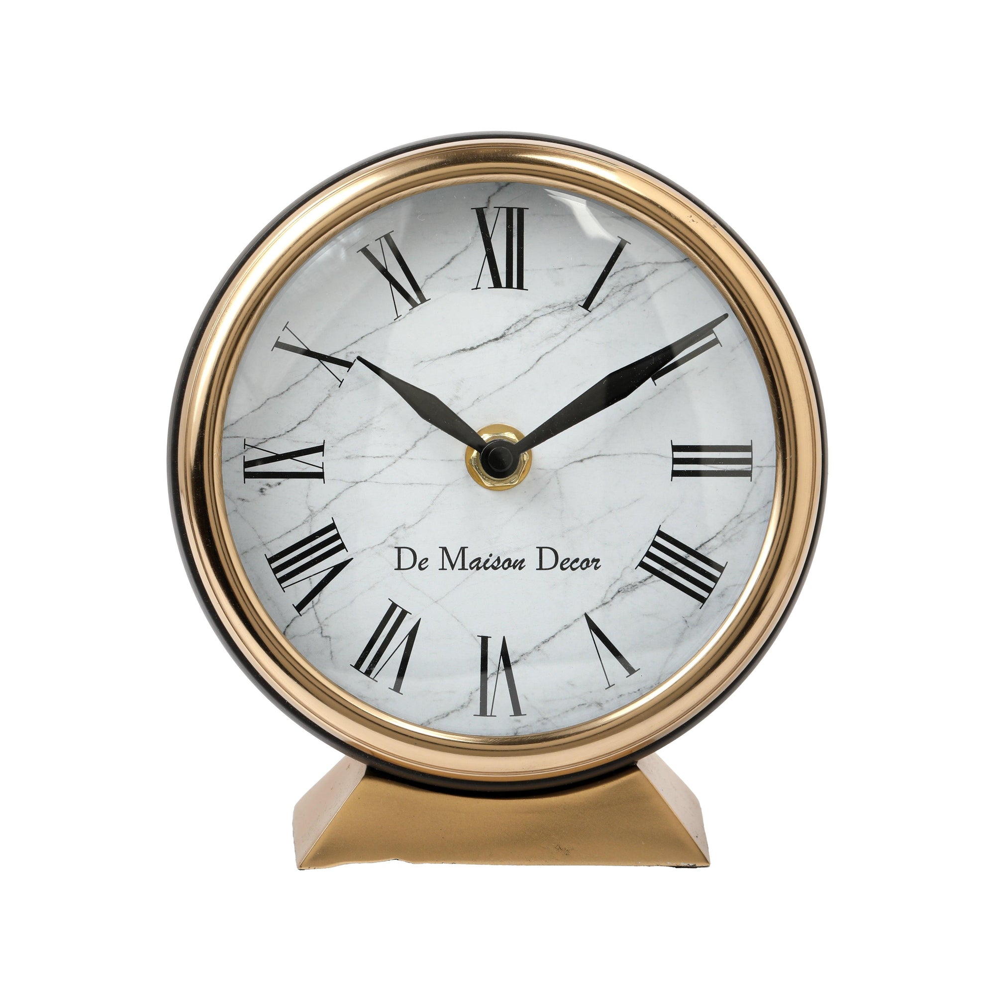 Aluminium Decorative Roman Round Clock For Office Desk & Table Decor