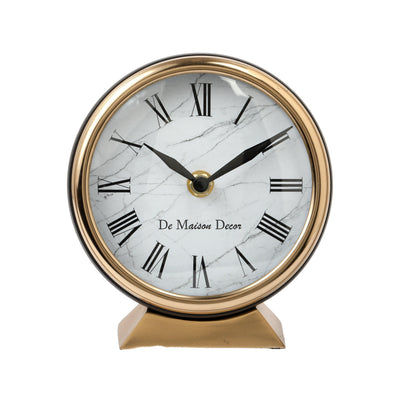 Aluminium Decorative Roman Round Clock For Office Desk & Table Decor