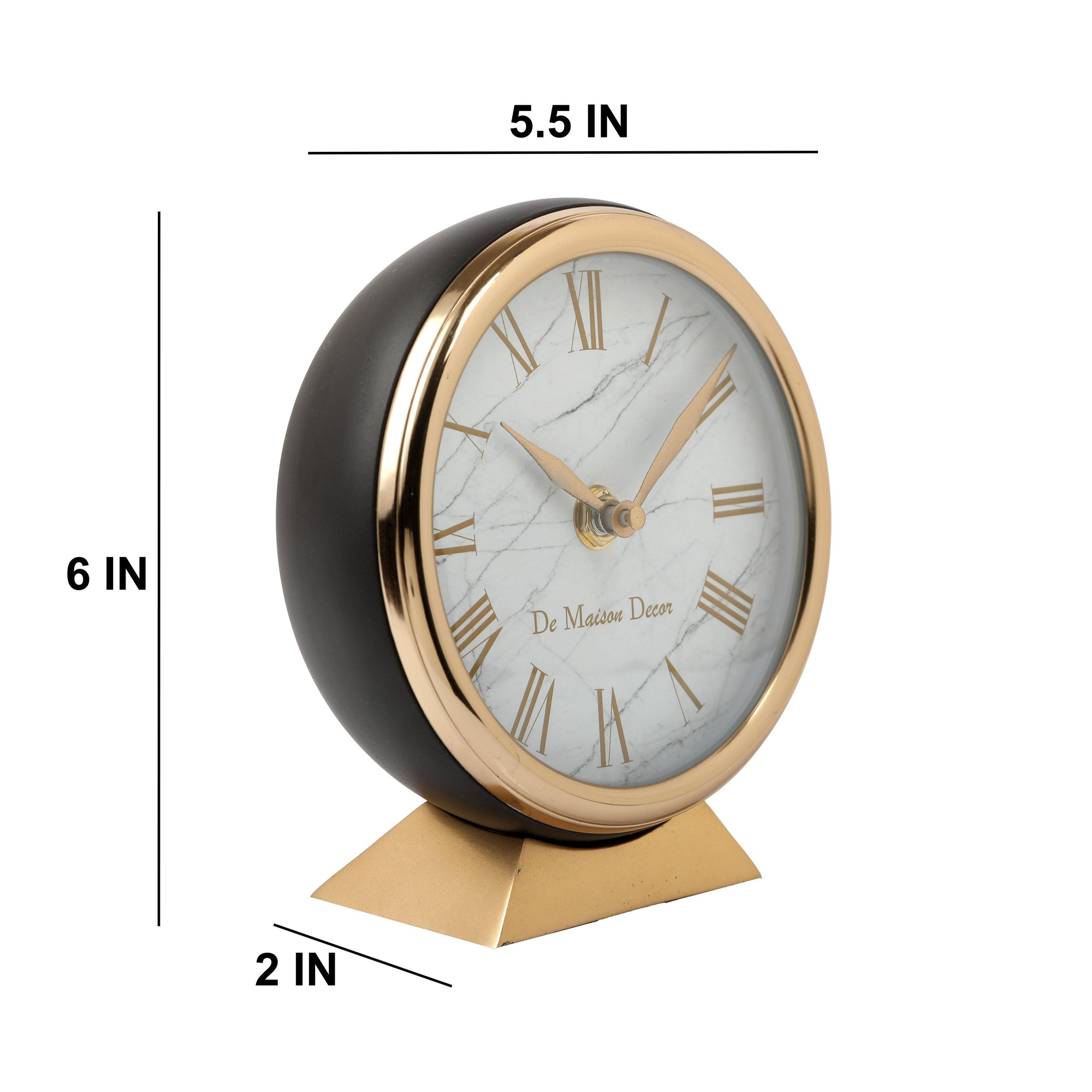 Aluminium Decorative Roman Round Clock For Office Desk & Table Decor