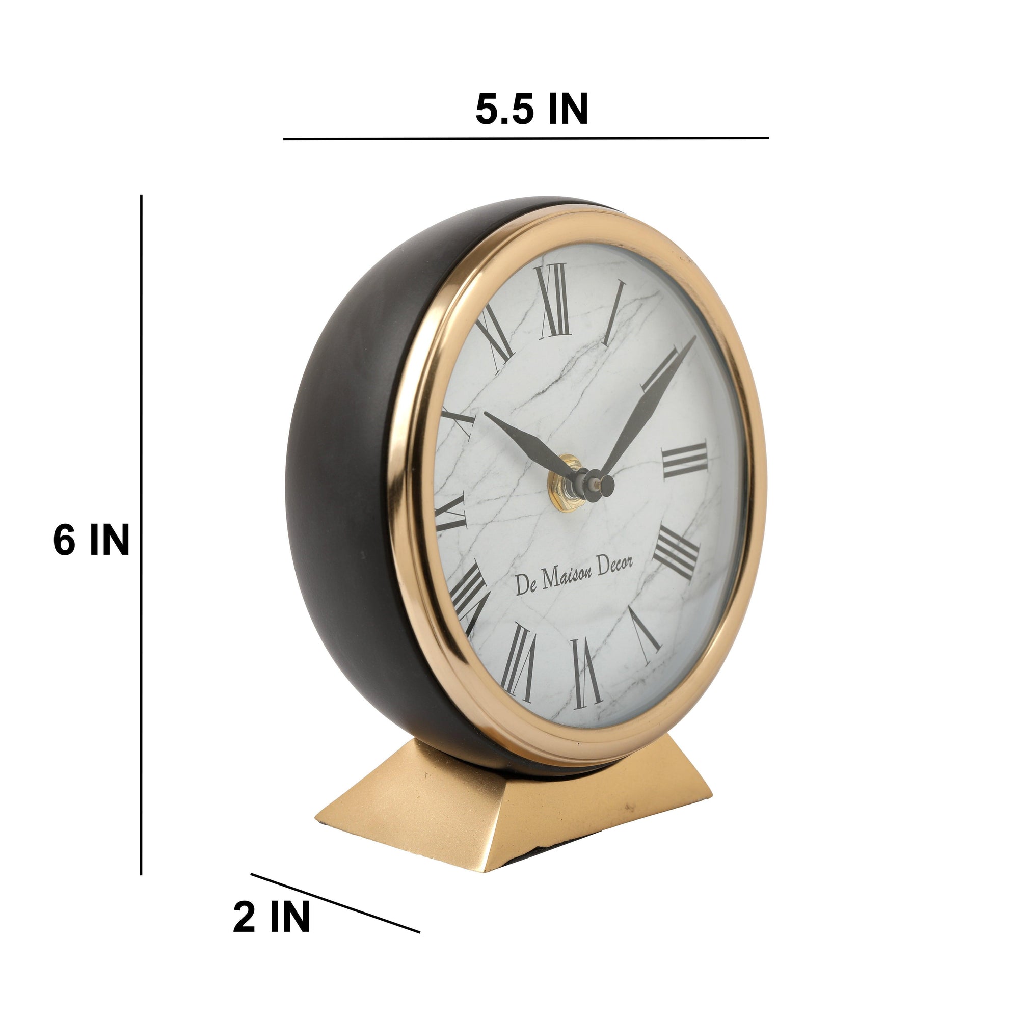 Aluminium Decorative Roman Round Clock For Office Desk & Table Decor