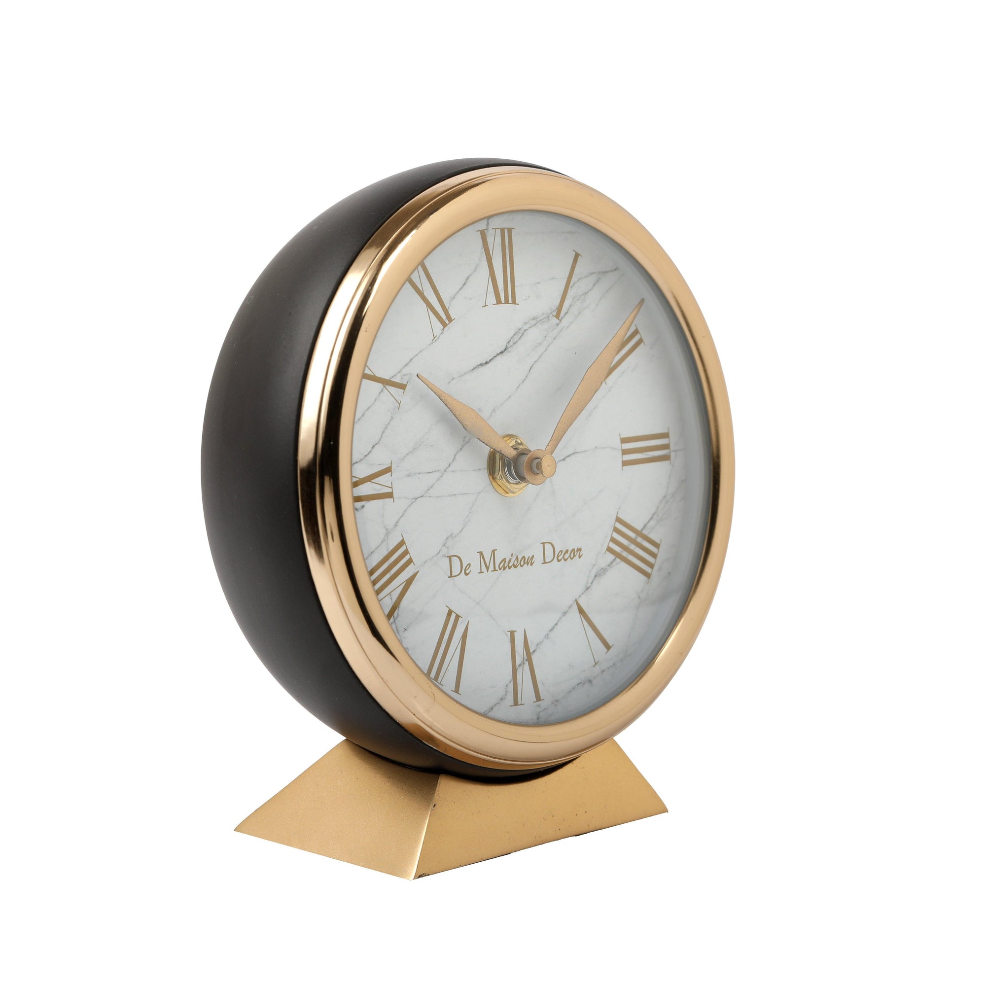 Aluminium Decorative Roman Round Clock For Office Desk & Table Decor