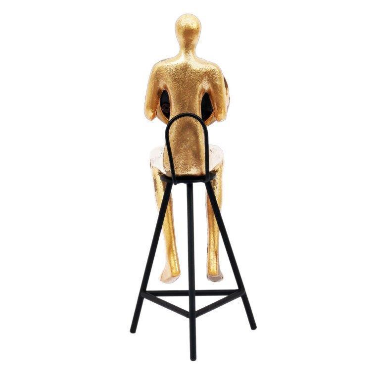 Antique Black Metallic Modern Sitting Man Table Clock For Living Room & Table Decor