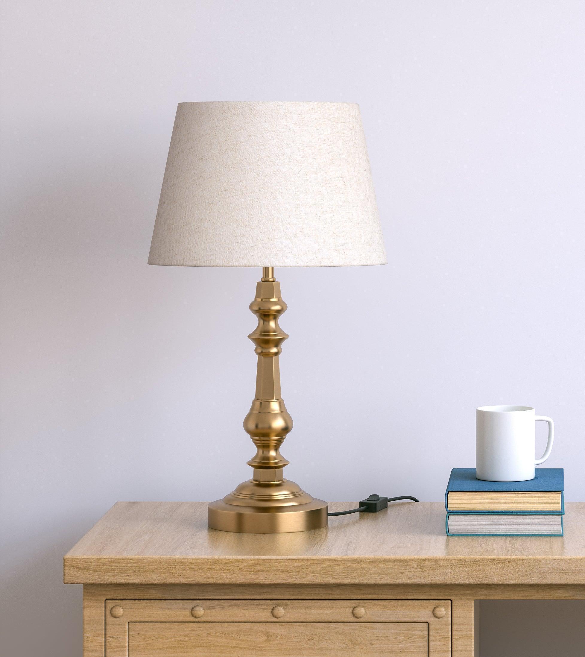 Antique Brass Gold Night Lamp | Study Table Lamp
