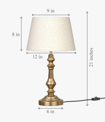 Antique Brass Gold Night Lamp | Study Table Lamp