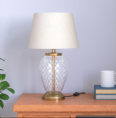 Diamond Cut Glass Table Lamps for Living Room & Bedroom | Study Desk Lamp