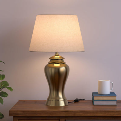 Night Table Lamp for Bedroom | Metal Lamp Shade