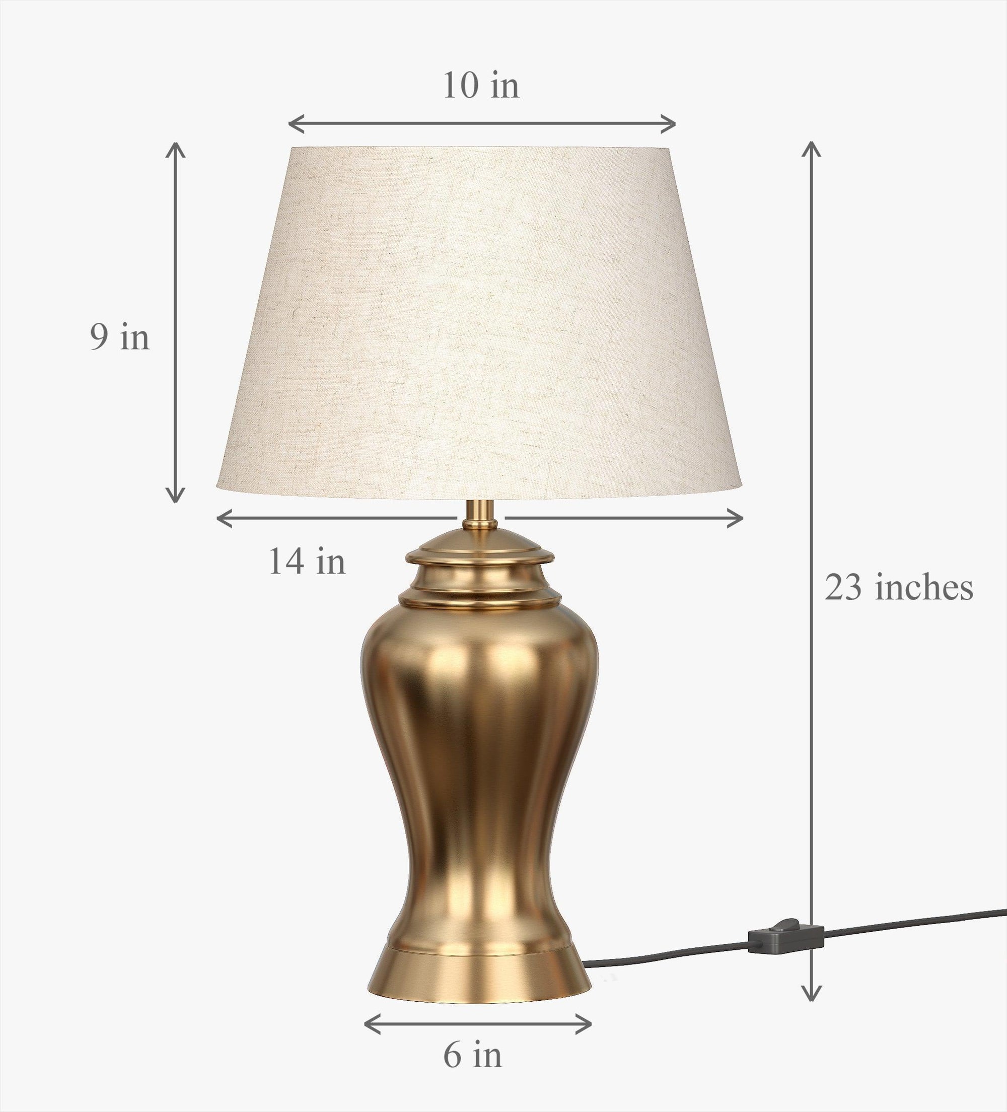 Night Table Lamp for Bedroom | Metal Lamp Shade