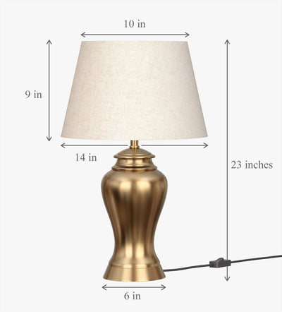 Night Table Lamp for Bedroom | Metal Lamp Shade