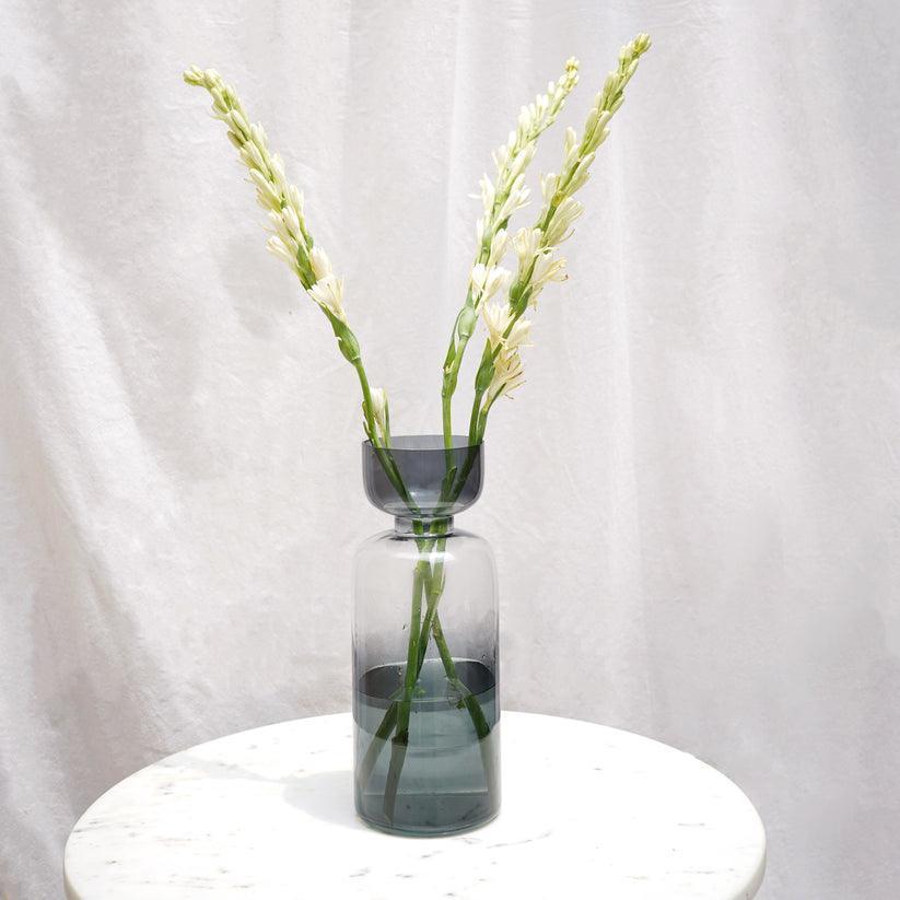 Decorative Tinted Glass Vase | Flower Pot For Living Room & Home Decor - 1Pc