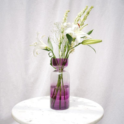Decorative Tinted Glass Vase | Flower Pot For Living Room & Home Decor - 1Pc