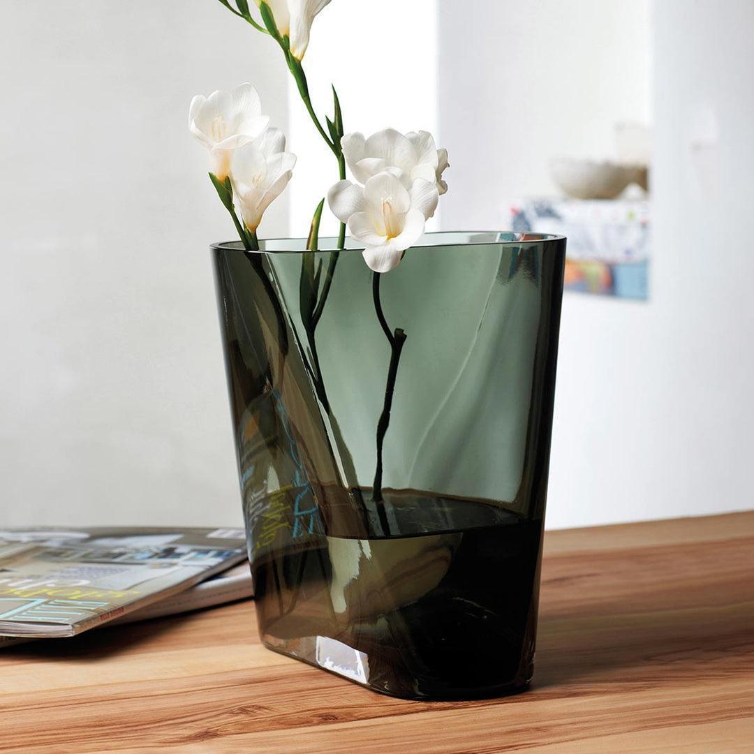 Nude Inca Smoke Grey Stylish Vase | Small Glass Flower Pot