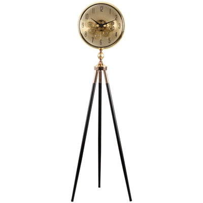 Momentum Dial Tripod Base Luxury Designer Clock With Moving Gear Mechanism