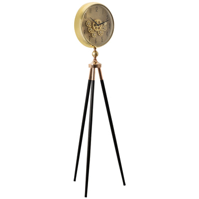 Momentum Dial Tripod Base Luxury Designer Clock With Moving Gear Mechanism