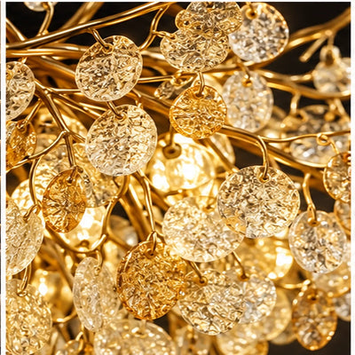 Bliss & Birch Amber Crystal Leaf Chandelier