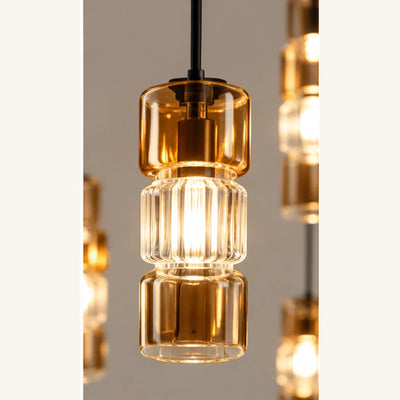 Bliss & Birch Black Amber Twelve-Light Cluster Pendant