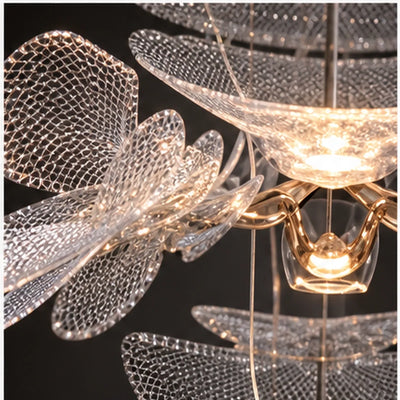 Bliss & Birch Clear Three-Tier Botanical Chandelier