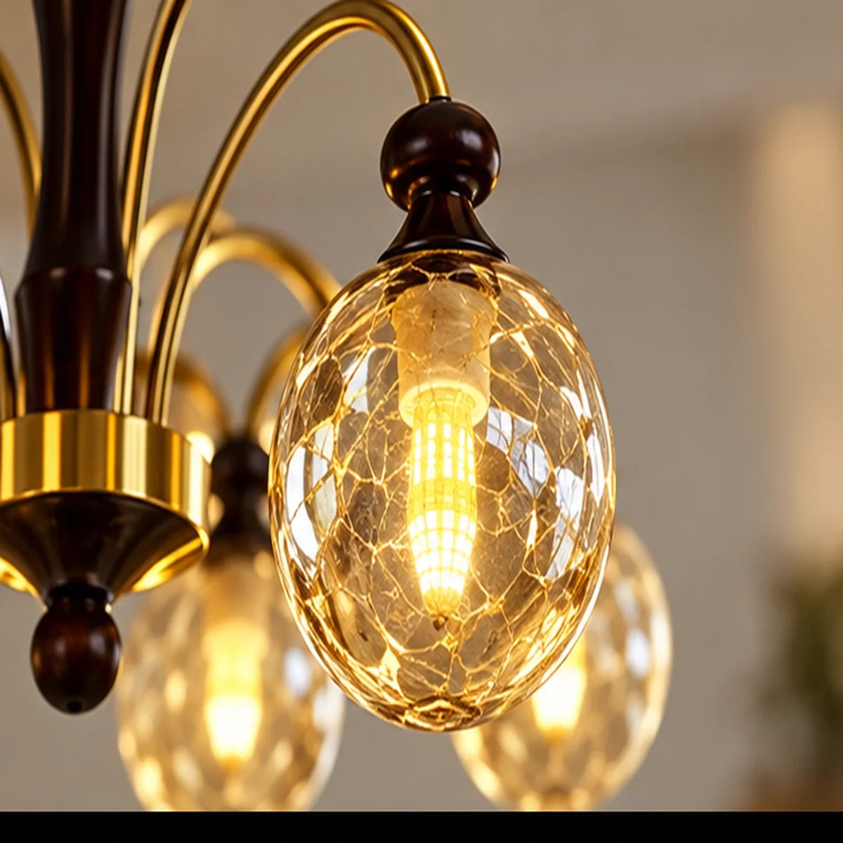 Bliss & Birch Eight-Globe Amber Arm Chandelier