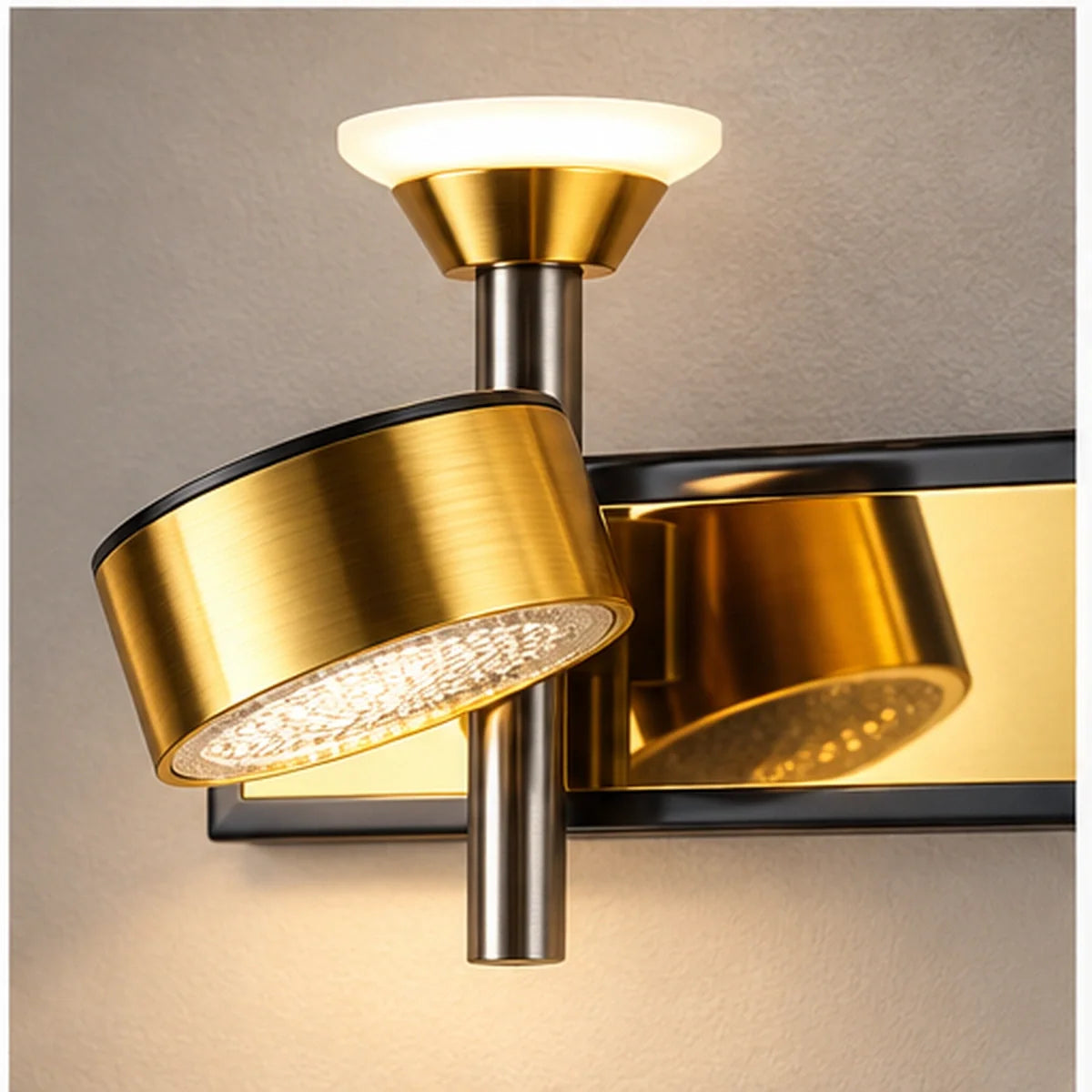 Bliss & Birch Gold Three-Head Adjustable Wall Light
