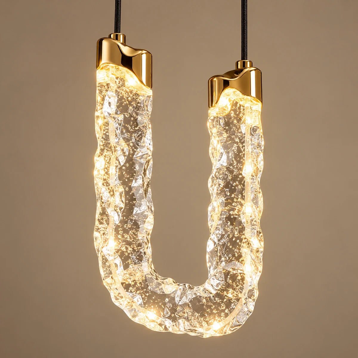 Bliss & Birch Gold Clear Loop Twenty-Two-Light Cluster Chandelier