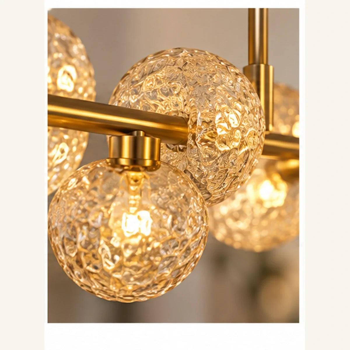 Bliss & Birch Gold Amber Globe Linear Chandelier