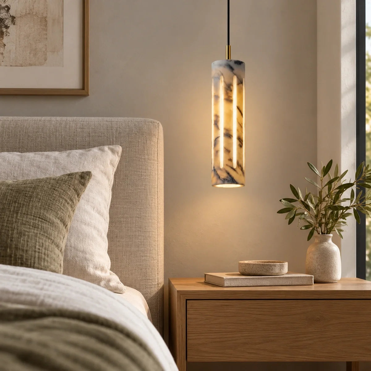 Bliss & Birch Marble Cylo Pendant Light