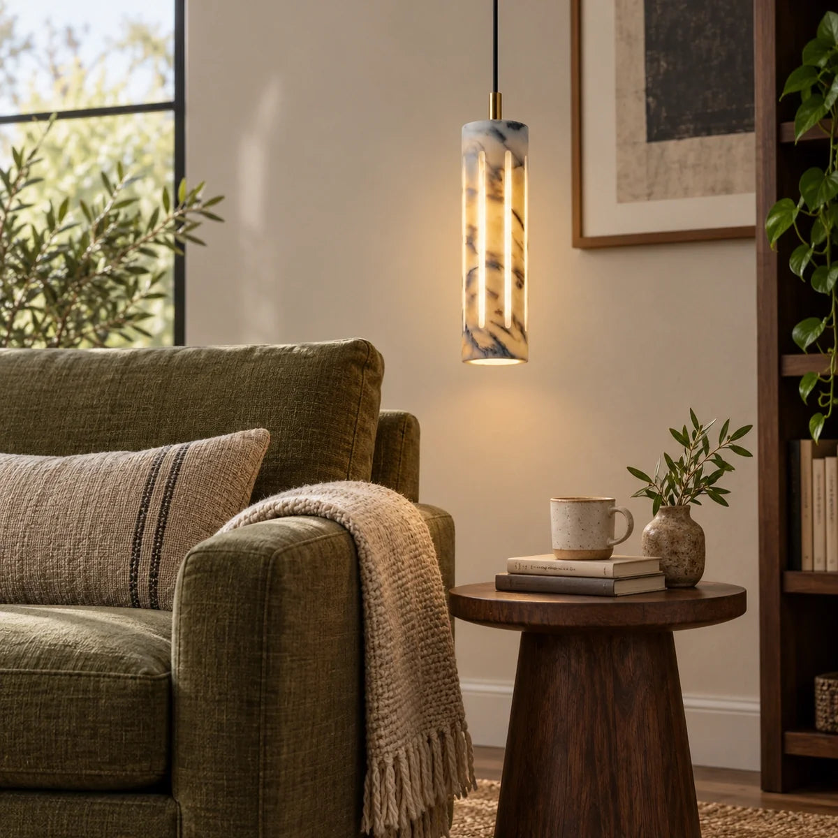 Bliss & Birch Marble Cylo Pendant Light