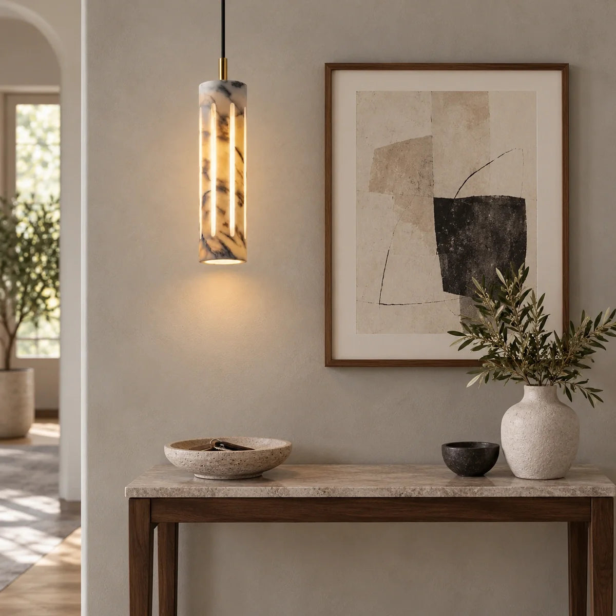 Bliss & Birch Marble Cylo Pendant Light