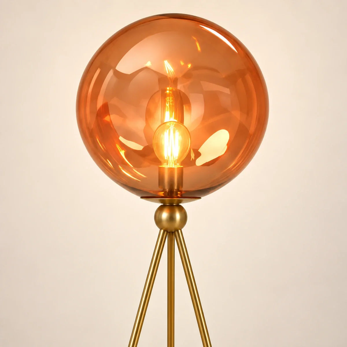Bliss & Birch Amber Globe Tripod Floor Lamp