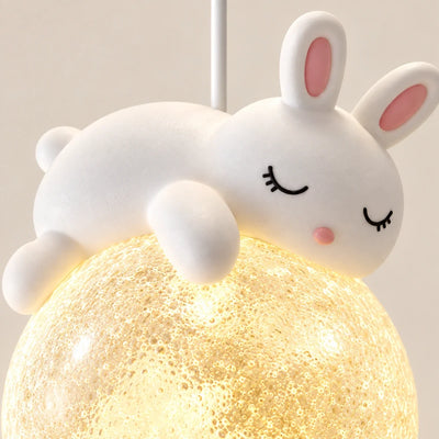 Moonlit Bunny Globe Pendant