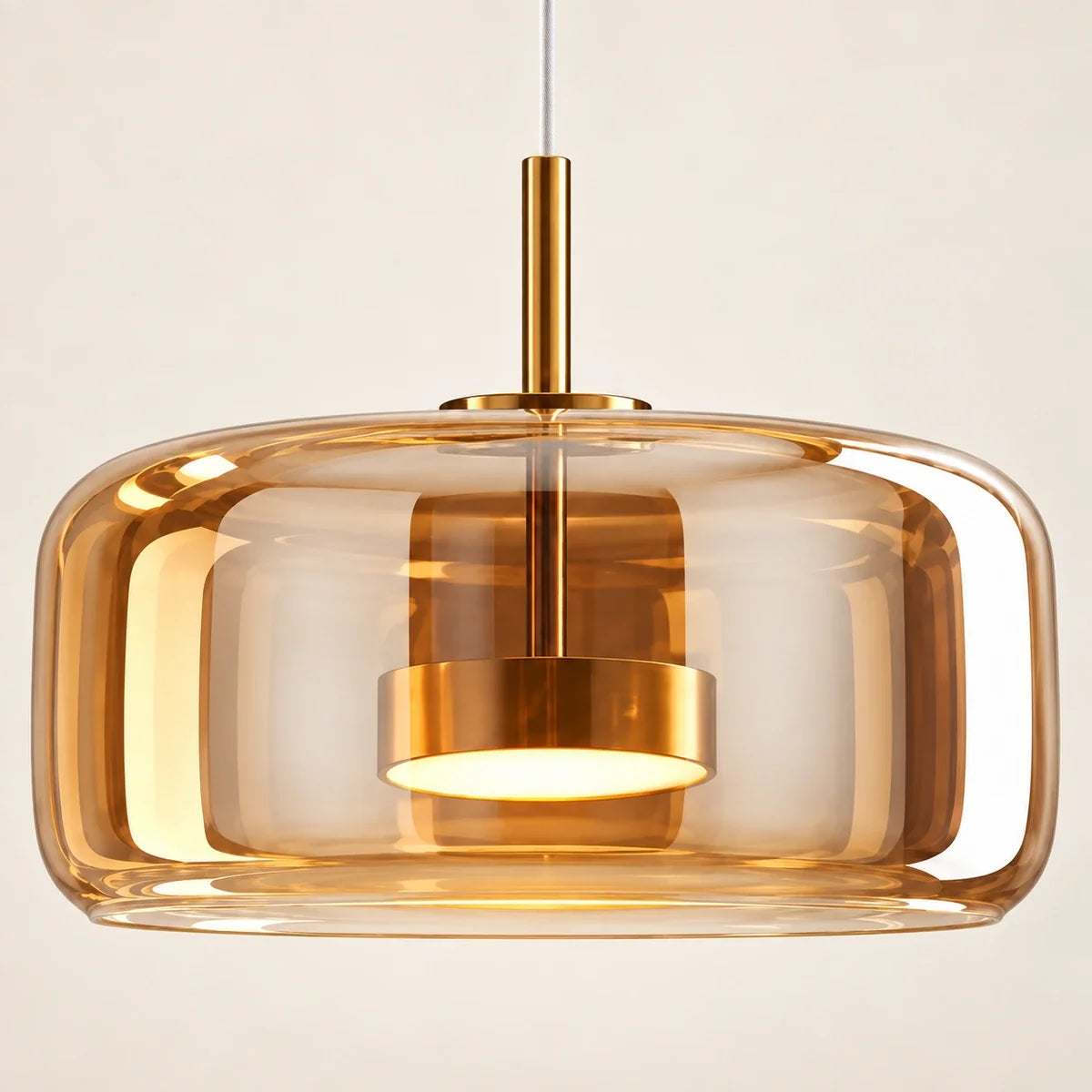 Bliss & Birch Amber Glass Capsule Pendant