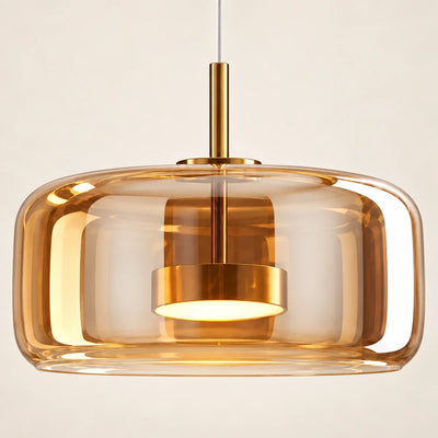 Bliss & Birch Amber Glass Capsule Pendant