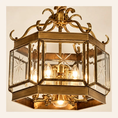Bliss & Birch Ornate Glass Lantern Pendant