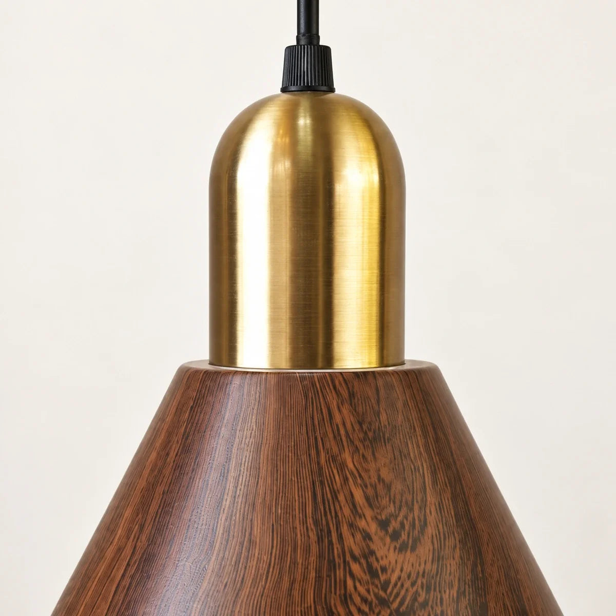 Bliss & Birch Wood-Grain Cone Pendant