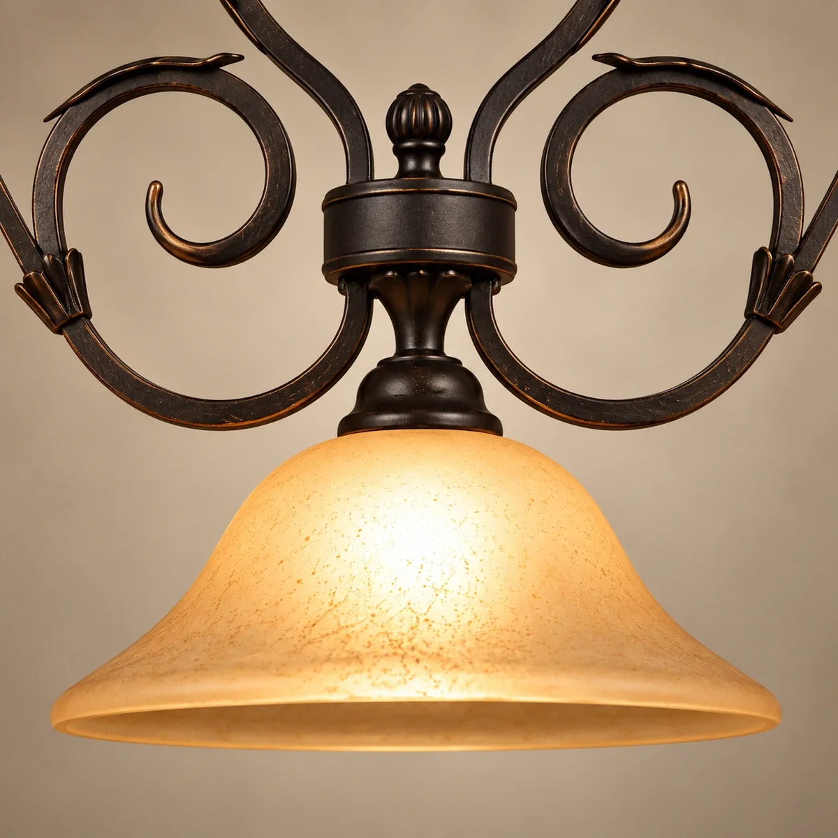 Bliss & Birch Antique Scroll Three-Shade Linear Pendant