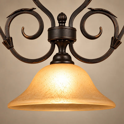 Bliss & Birch Antique Scroll Three-Shade Linear Pendant