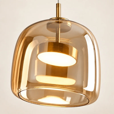 Bliss & Birch Amber Glass Disc Pendant