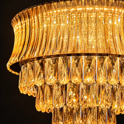 Bliss & Birch Amber Tiered Fringe Chandelier